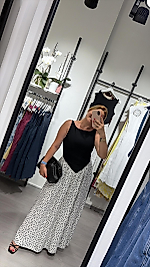 Çift Renkli Puantiyeli Korse Detaylı Maxi Elbise